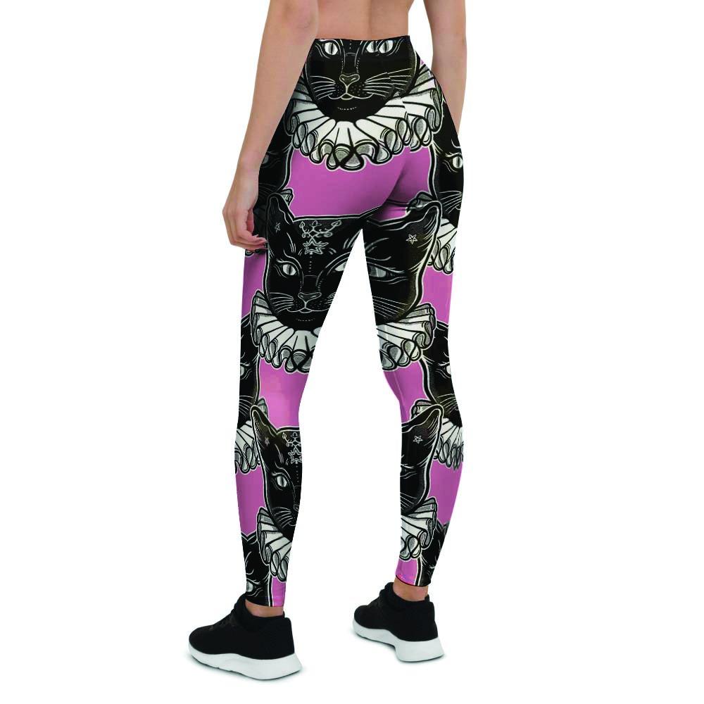 Black Cat Gothic Women's Leggings-grizzshop