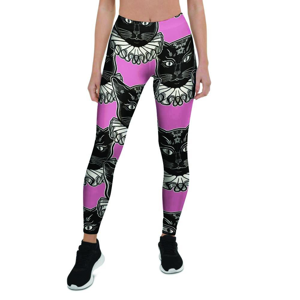 Black Cat Gothic Women's Leggings-grizzshop