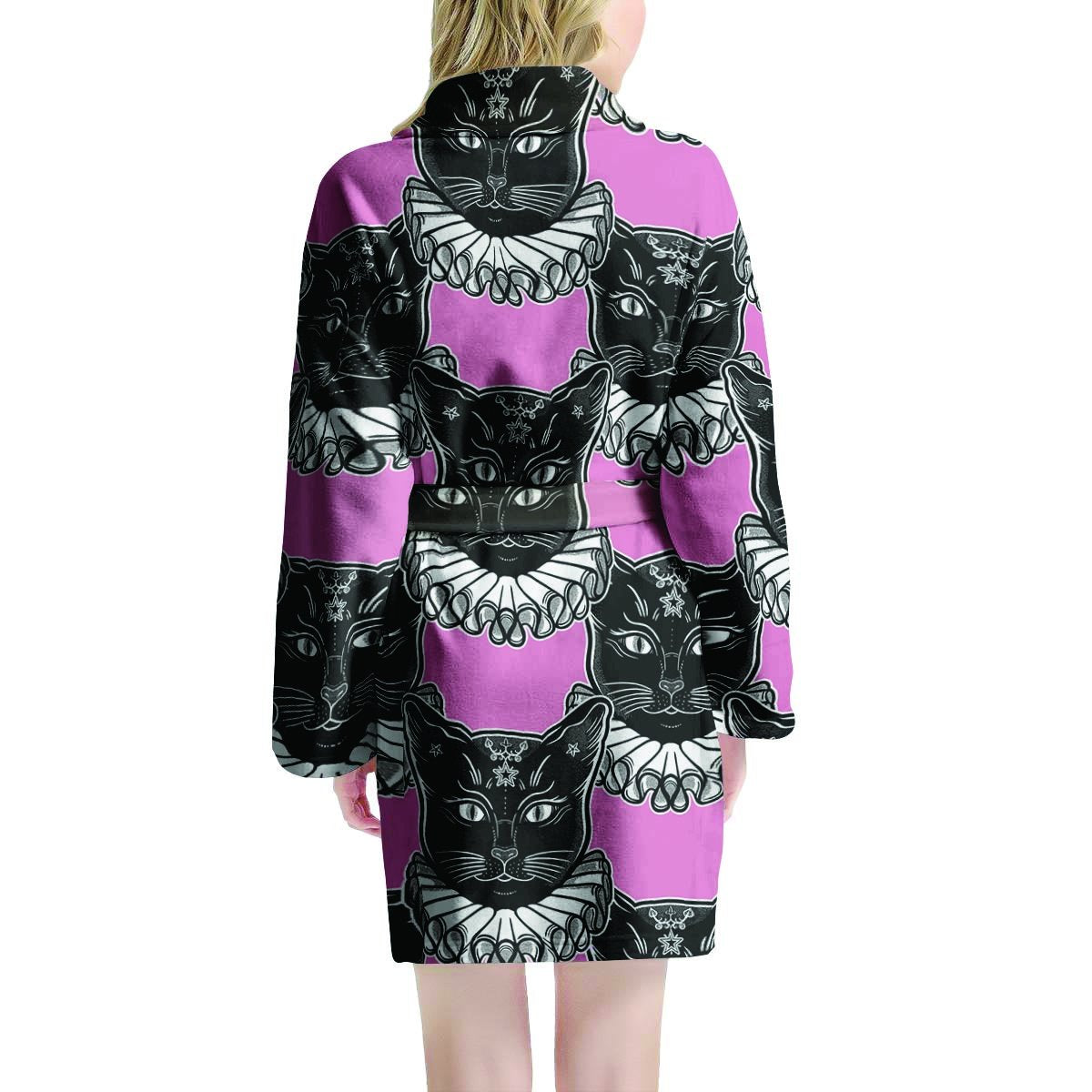 Black Cat Gothic Women's Robe-grizzshop