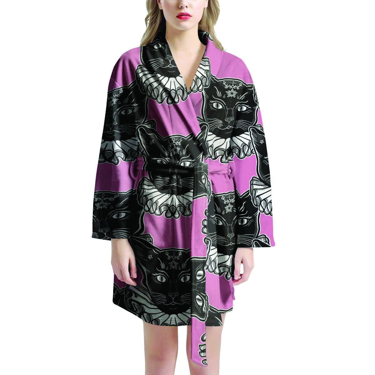 Black Cat Gothic Women's Robe-grizzshop