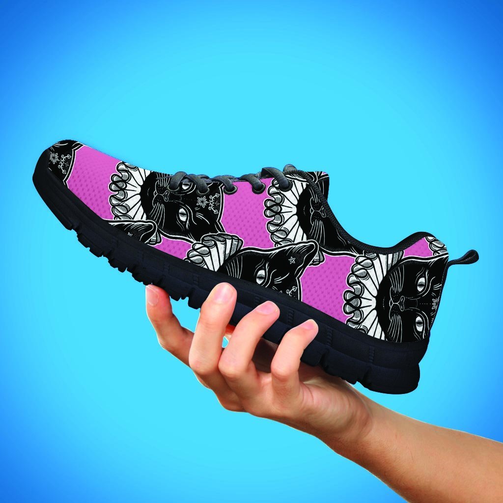 Black Cat Gothic Women's Sneakers-grizzshop