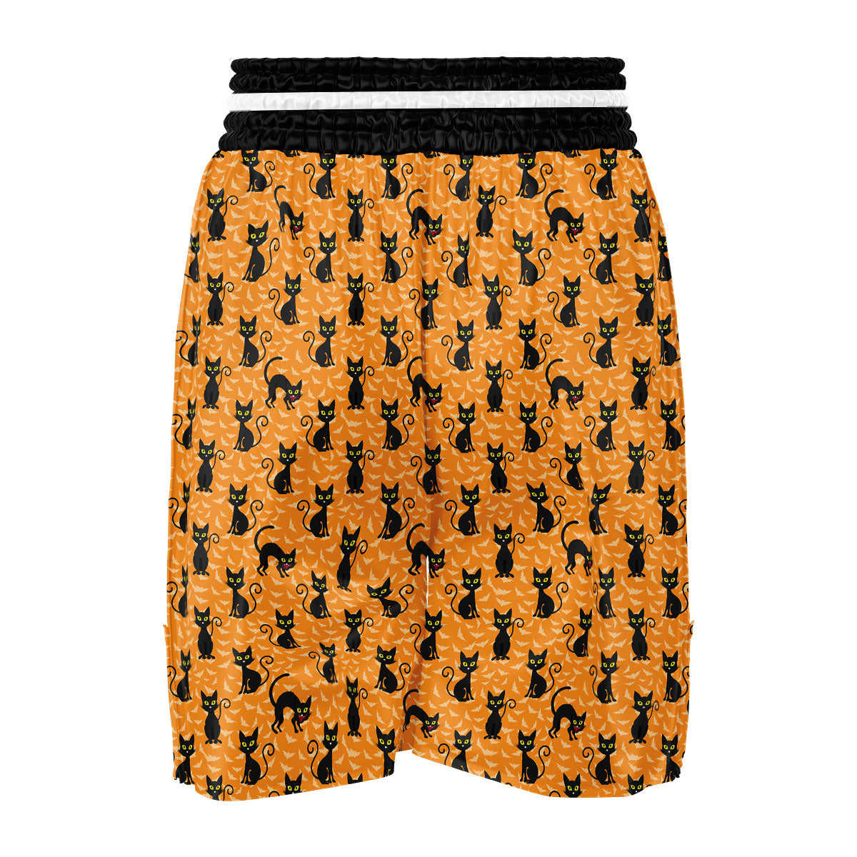 Black Cat Halloween Print Pattern Boxing Shorts-grizzshop