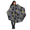 Black Cat Knit Pattern Print Automatic Foldable Umbrella-grizzshop