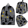 Black Cat Knit Pattern Print Backpack-grizzshop