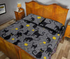 Black Cat Knit Pattern Print Bed Set Quilt-grizzshop