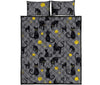 Black Cat Knit Pattern Print Bed Set Quilt-grizzshop