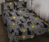 Black Cat Knit Pattern Print Bed Set Quilt-grizzshop