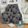 Black Cat Knit Pattern Print Blanket-grizzshop