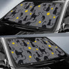 Black Cat Knit Pattern Print Car Sun Shade-grizzshop