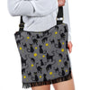 Black Cat Knit Pattern Print Crossbody bags-grizzshop