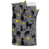Black Cat Knit Pattern Print Duvet Cover Bedding Set-grizzshop