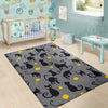 Black Cat Knit Pattern Print Floor Mat-grizzshop