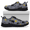 Black Cat Knit Pattern Print Sneaker Shoes For Men Women-grizzshop