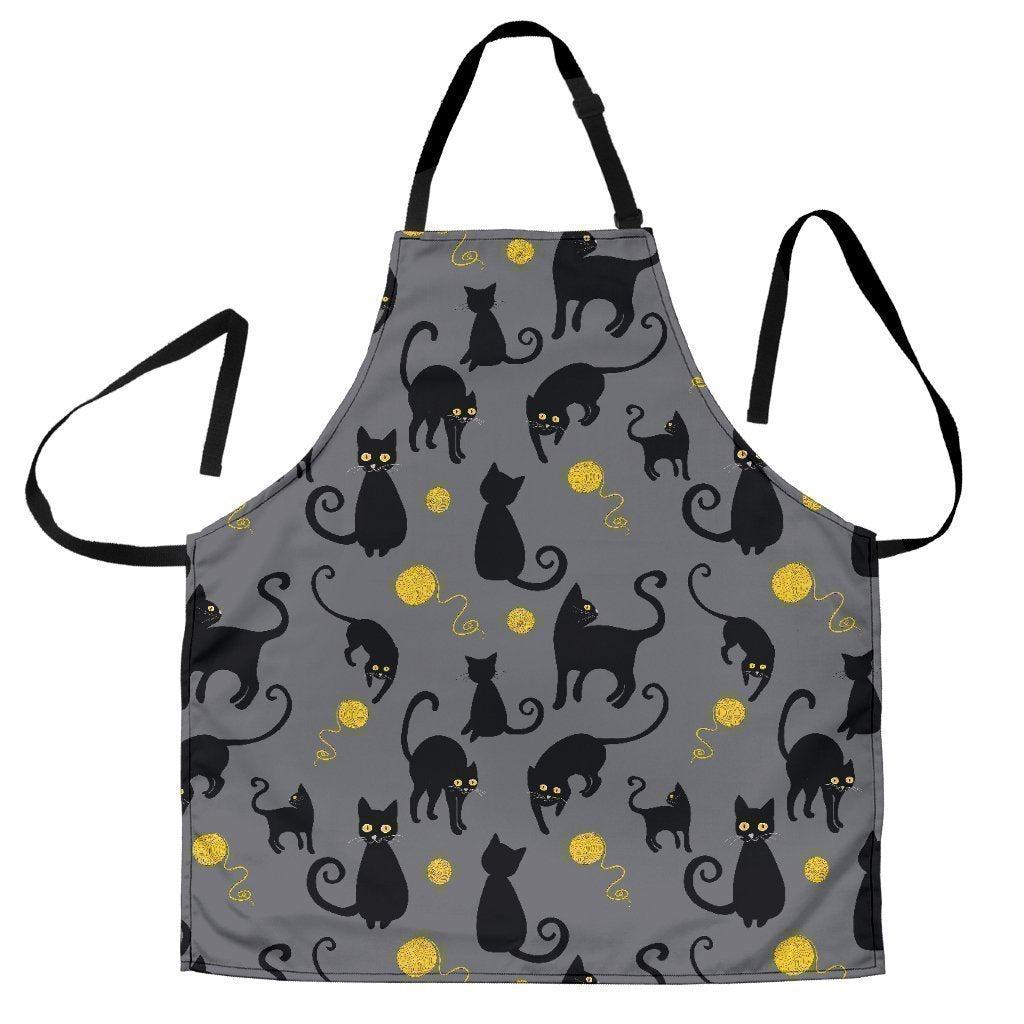 Black Cat Knit Pattern Print Women's Apron-grizzshop