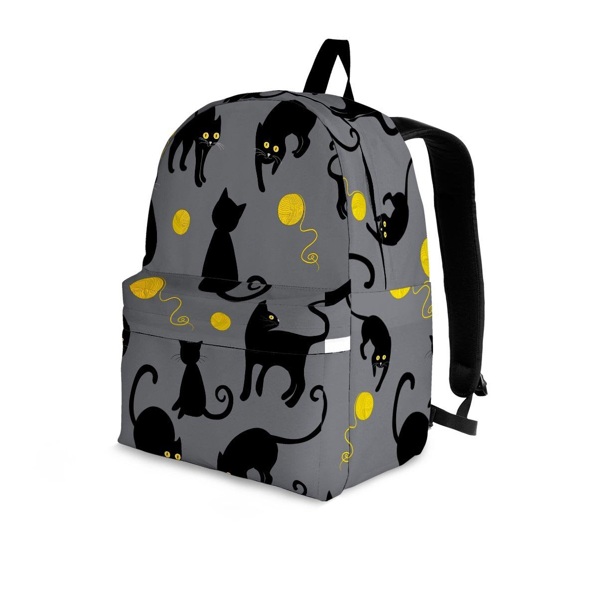 Black Cat Knit Print Backpack-grizzshop