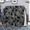 Black Cat Knit Print Blanket-grizzshop
