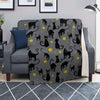 Black Cat Knit Print Blanket-grizzshop