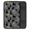 Black Cat Knit Print Car Console Cover-grizzshop