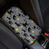 Black Cat Knit Print Car Console Cover-grizzshop