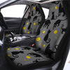 Black Cat Knit Print Car Seat Covers-grizzshop