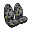 Black Cat Knit Print Car Seat Covers-grizzshop