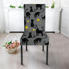 Black Cat Knit Print Chair Cover-grizzshop