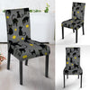 Black Cat Knit Print Chair Cover-grizzshop