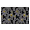 Black Cat Knit Print Door Mat-grizzshop