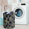 Black Cat Knit Print Laundry Basket-grizzshop