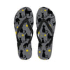 Black Cat Knit Print Men's Flip Flops-grizzshop