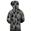 Black Cat Knit Print Men's Hoodie-grizzshop