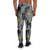 Black Cat Knit Print Men's Joggers-grizzshop