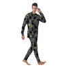 Black Cat Knit Print Men's Pajamas-grizzshop