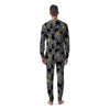 Black Cat Knit Print Men's Pajamas-grizzshop