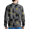 Black Cat Knit Print Men's Sweatshirt-grizzshop