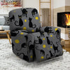 Black Cat Knit Print Recliner Cover-grizzshop