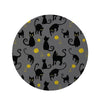 Black Cat Knit Print Round Rug-grizzshop