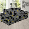 Black Cat Knit Print Sofa Cover-grizzshop