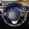 Black Cat Knit Print Steering Wheel Cover-grizzshop