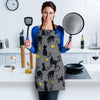 Black Cat Knit Print Women's Apron-grizzshop