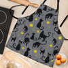 Black Cat Knit Print Women's Apron-grizzshop