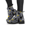 Black Cat Knit Print Women's Boots-grizzshop