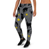 Black Cat Knit Print Women's Joggers-grizzshop