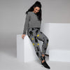 Black Cat Knit Print Women's Joggers-grizzshop