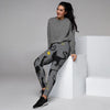 Black Cat Knit Print Women's Joggers-grizzshop