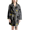 Black Cat Knit Print Women's Robe-grizzshop