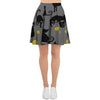 Black Cat Knit Print Women's Skirt-grizzshop