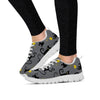 Black Cat Knit Print Women's Sneakers-grizzshop