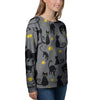 Black Cat Knit Print Women's Sweatshirt-grizzshop