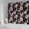 Black Cat Pattern Print Bathroom Shower Curtain-grizzshop